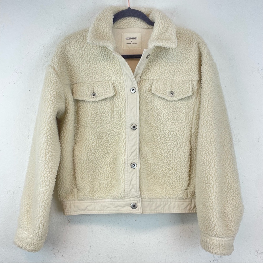 Goodthreads Women’s Sherpa Bomber Crop Jacket Size S